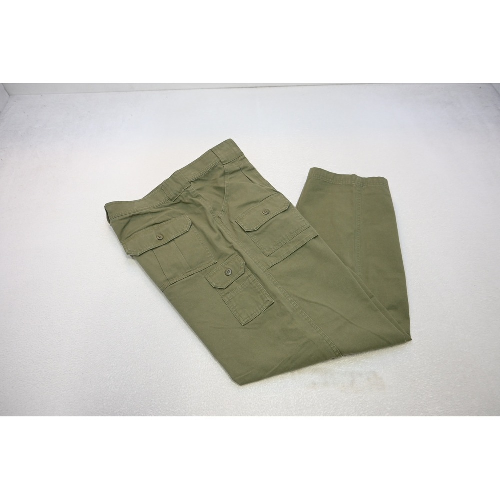 Cabelas Cargo Pants Mens 38x32 Olive Green Classic Fit Cotton Outdoor Excellent